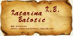 Katarina Balotić vizit kartica